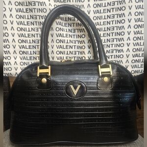 Valentino Embossed Black Satchel